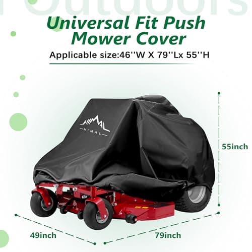 Himal Outdoors Zero-Turn Mower Protector, Heavy Duty 600D Polyester Oxford, UV Protection Universal Fit with Drawstring & Cover Storage Bag, Tractor Cover Up to 60" Decks