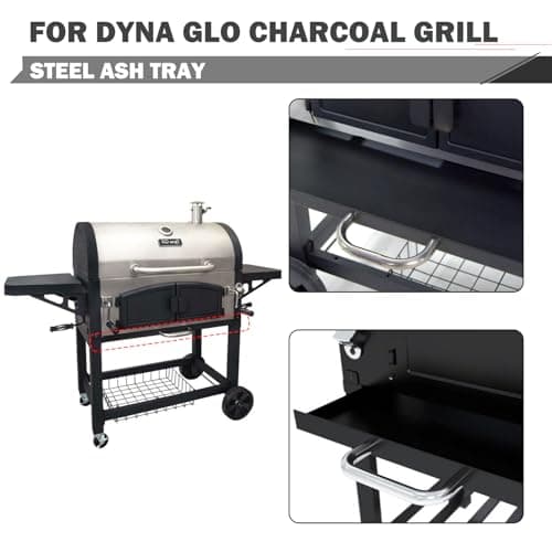 Ash Pan Grill Replacement Parts for Dyna Glo Charcoal Grill Parts DGN576SNC-D DGN576DNC-D DGN576DNC-DC Ash Tray Catcher Master Forge Grill Replacement Parts MFJ576DNC Charcoal Tray Catcher