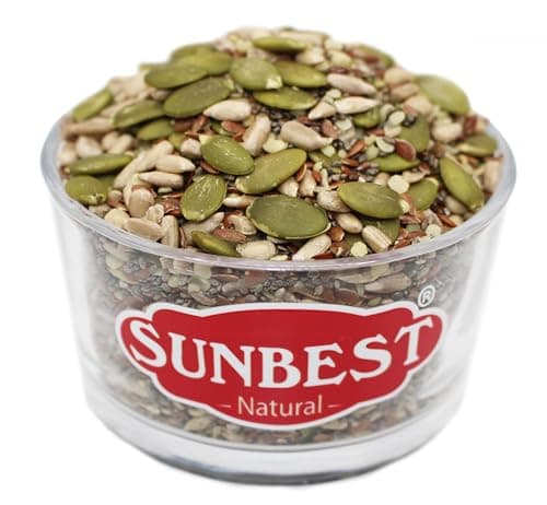 Sunbest Natural Organic Super Seeds – 2 lb (32 oz) Blend – Raw Pumpkin, Chia, Hemp, Sunflower & Flax Seeds – Vegan, Gluten-Free, Kosher – Perfect for Salad Toppings & Plant-Based Diets – 2-Pack (16 oz each)