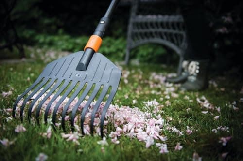 Fiskars Leaf Broom, Tool Head, Small, 11 Tines, Width: 21.3 cm, Plastic Tines, Black/Orange, QuikFit, 1000659