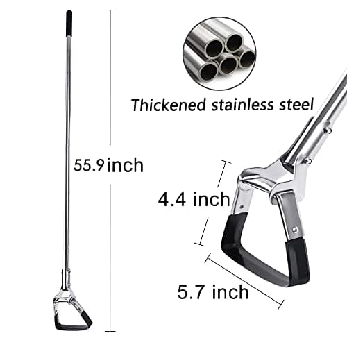 Garden Hoe for Weeding Long Handle Hula Hoe Stirrup Hoe Garden Tool Stainless Steel Poles Adjustable Long Handle Weeding Hoe, 55.9 INCH