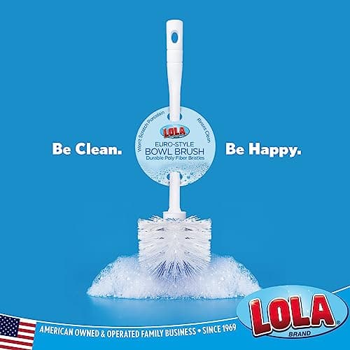 Lola Products “Classic” Toilet Brush, Durable Fiber Stiff Bristles, Bathroom Toilet Bowl Cleaner, Compact Size, Non-Scratch, Long-Lasting - 1 Pack