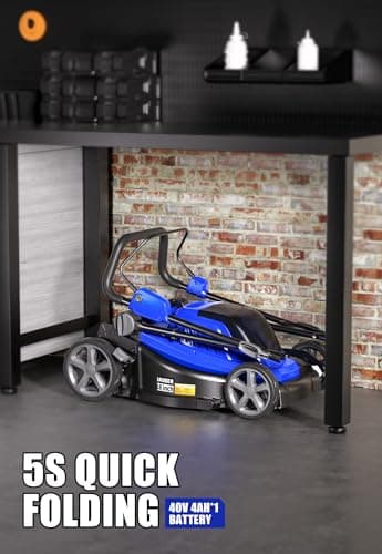 Lawn Mower 40V Brushless 18" Cordless, 5 Cutting Height Adjustments Electric Lawn Mower, Quickly Folding Within 5’s, 4.0AH Battery and Super Charger Included.