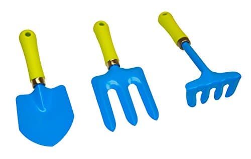 G & F Products 10051 JustForKids Kids Water Pail with Garden Tools Set, Blue,4 pieces