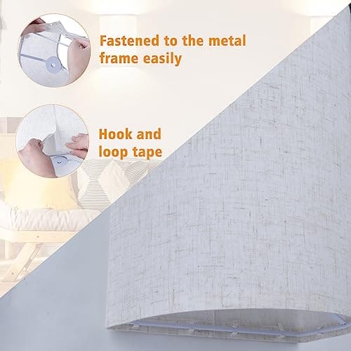 LABOREDUCER Hardwired Wall Lights Set of 2 with Wall Lamps Fabric Shade,Farmhouse LED Sconce Wall Lighting, Wall Mount Lights Wall Sconces for Bedroom Living Room, Stair (Bulbs NOT Included)