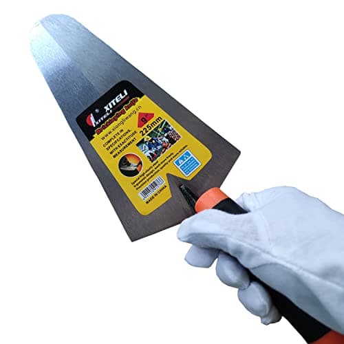 2 Pcs Masonry Hand Tool Set, 9" Pointing and Gauging Trowel Set with Soft Grip Handle, Margin Trowel for Bricklaying