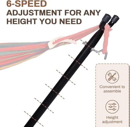 Heavy Duty Adjustable Steel Hammock Stand, 9-Foot, 450-Pound Capacity, Weather Resistant, Easy to Assemble