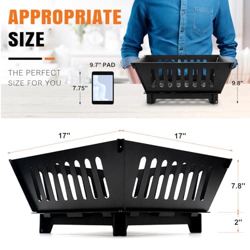 Fire Pits for Outside 17 Inch Collapsible Portable Plug Fire Pit for Camping Travel Picnic Bonfire Backyard Patio Garden Bon Fire Foldable Firepits for Outdoor Wood Burning with Storage Bag