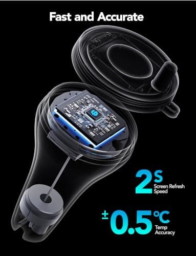 GoveeLife Smart Pool Thermometer with WiFi Gateway, Digital Swimming Water Thermometer Temperature Monitor with IPX7 Waterproof, Remote App Notification Alert for Ice Bath Tub, Fishbowl, Pond, Hot Tub