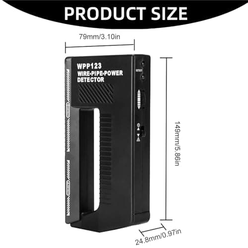 Wpp123 Wall Scanner Metal Detector, Adjustable Alert for Pipes and Wires,Black (Black)