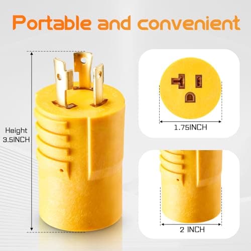 30 Amp to 110 Adapter,L15-30P Twist Lock Adapter to 5-15R/5-20R Outlets,30 Amp 125V to 15/20 Amp Generator Plug for RV, Camper, Household,Emergency Backup