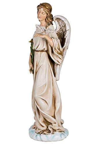 Joseph's Studio Angel with Dove Garden Statue – 24.5" Tall Religious Outdoor Décor – Inspirational Resin Yard Sculpture for Garden or Memorial