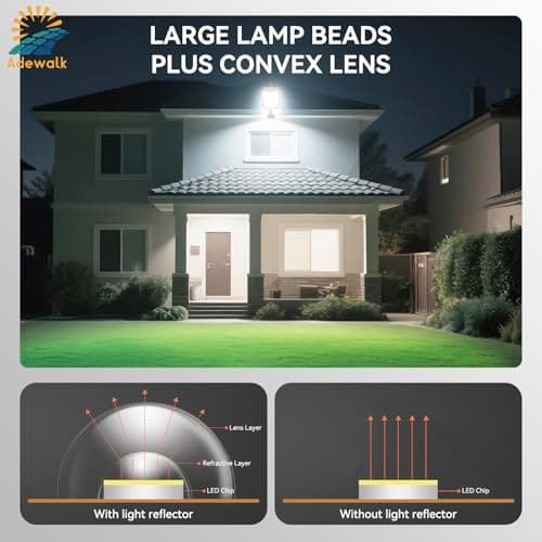 5000W Solar Lights Outdoor - 6500K LED Solar Street Lights Outdoor, Dusk to Dawn, IP66 Waterproof Solar Flood Lights with Motion Sensor and Remote Control for Yard, Patio, 2 Pack