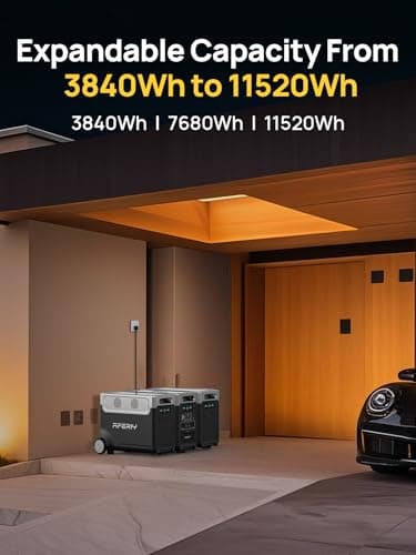 AFERIY 3840Wh Portable Power Station,120V AC Outlets x 5,2.5H Fast Charge,3600W LiFePO4 Battery Power Station,Solar Generator for Home Use,Outdoor Camping,Power Outage,Camping,RV,Emergencies