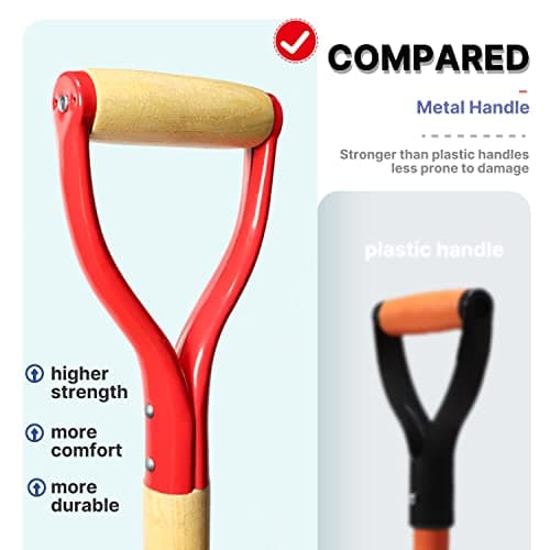Garden Fork,4-Tine Spading Fork,Compost Fork,Steel Digging Fork,45Inch,Steel Y-Grip,Wooden Handel