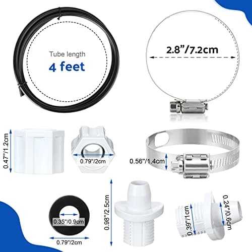 2 Sets Offline Feeder Connection Pack with Saddle Clamp Chlorinator Feeder Hose Tubing Parts with 2 Sets Check Valve Control Valve for CL200 CL220 Offline Replacement