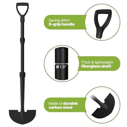Edger Lawn Tool, Manual Half Moon Edger for Garden Border, Hand Lawn Edging Tool with D-Grip, 41-inch Long Handle Lawn Edger for Grass, Sidewalk, Yard