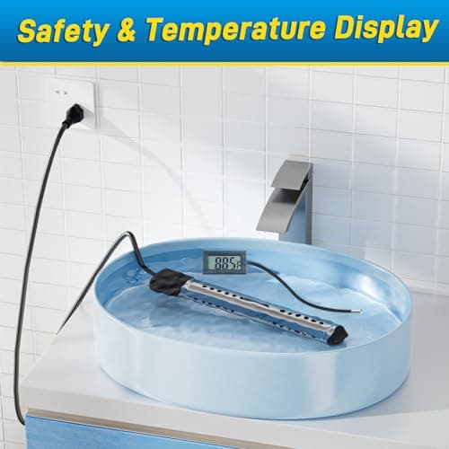 2000W Immersion Water Heater, Portable Water Heater Electric with Real-Time LCD Thermometer Control, with 304 SS Guard Fast Heats up 5 gallons Water in Minutes for Bucket, Basin, Bathtub, Small Pool