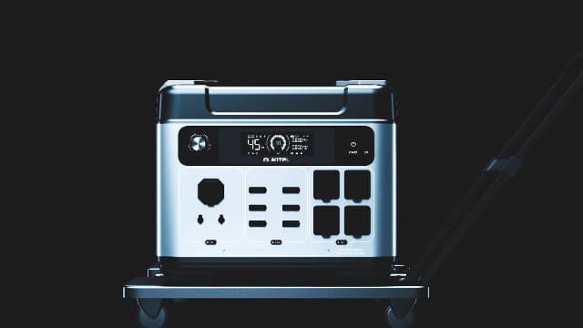 OUKITEL P2001 PLUS Power Station 2400W Solar Generator 2048Wh with 4XAC Output(Peak 5000W) with Foldable Cart 1.5Hrs Fast Charging APP Control Emergency LiFePO4 Battery for Home Backup Camping RVs