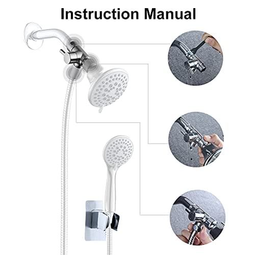 Little World Shower Arm Diverter Valve - 3 Way Shower Diverter Valve, G1/2 Solid Brass Fixed Spray System Diverter for Universal Hand Held Showerhead (Brushed Nickel)