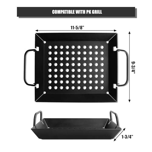 SafBbcue Grill Basket Tray for PK Original and other Charcoal Grills Charcoal Grill Basket Tray for PK Grills BBQ Grill Accessories for PK and Other Charcoal Grills Steel Charcoal Briquette Holder for PK99090