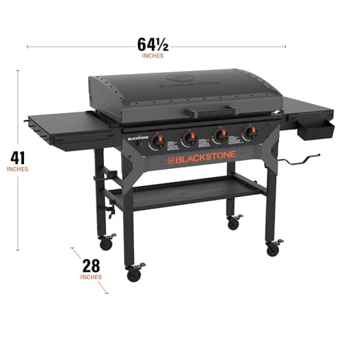 BLACKSTONE 2310 Iron Forged 36” Omnivore Griddle with X-Braced Hood, Powder Coated Steel, Black