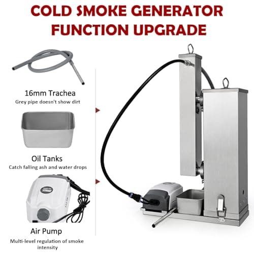 Cold Smoke Generator, 16 Hours Continuous Smoke, Stainless Steel Pellet Smoker Tube, Portable Electric Smoke Maker Outdoor Smoker Accessories for Meat Vegetables