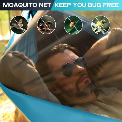 Camping Hammock Mosquito Net,Double & Single Portable Hammocks Hammocks with 2 Tree Straps,Hammock Tent for Travel Camping,Camping Accessories for Indoor Outdoor Hiking Backpacking Backyard Beach