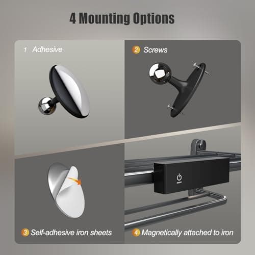 Honalia Adhesive Wall Lights for Bedroom 2 Pack, Rechargeable Wall Lights with Magnetic & Dimmable, 360 Rotation Cordless Wall Sconce, Peel and Stick Lights for Wall Bedside, Reading