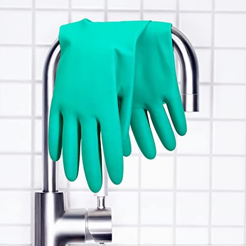 ThxToms Chemical Resistant Nitrile Gloves, Resist Household Acid, Alkali, Solvent and Oil, Latex Rubber Free, 1 Pair Large