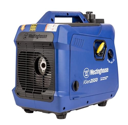 Westinghouse 2550 Peak Watt Super Quiet & Lightweight Portable Inverter Generator, RV Ready 30A Outlet, Gas Powered, Parallel Capable, Long Run Time,Blue