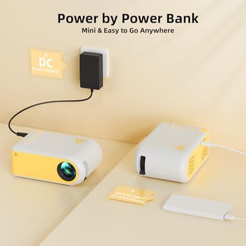 KSAN Mini Projector, Projector with WiFi and Bluetooth, Portable Movie Projector for Outdoor use, Built-in Speaker, 1080P Support Small Bedroom Video Projectors Compatible with Phone /TV Stick /PC