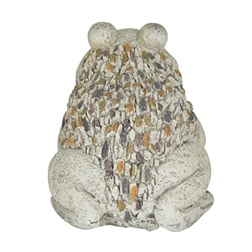 Deco 79 Polystone Frog Decorative Garden Sculpture Indoor Outdoor Garden Statue, Outdoor Sculpture 12" x 8" x 8", Light Gray