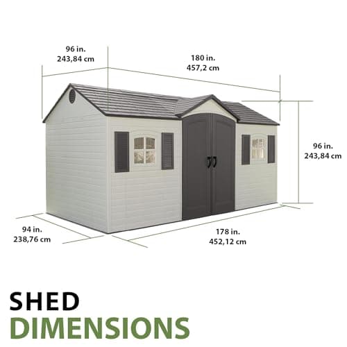 Lifetime 6446 Outdoor Storage Shed, 8 x 15 Foot, Desert Sand