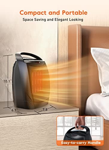 GiveBest Digital Space Heater, 1500W/750W Portable ETL Listed Electric Heater with 4 Modes, 1s heating,Timer, Overheating & Tip-Over Protection, Portable Heater for Indoor use