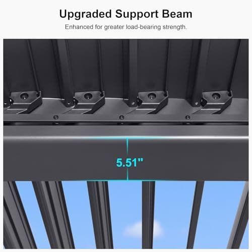 PURPLE LEAF Louvered Pergola 13' x 15' Large Patio Aluminum Pergola Modern Outdoor with Adjustable Roof for Deck Garden Yard Hardtop Gazebo