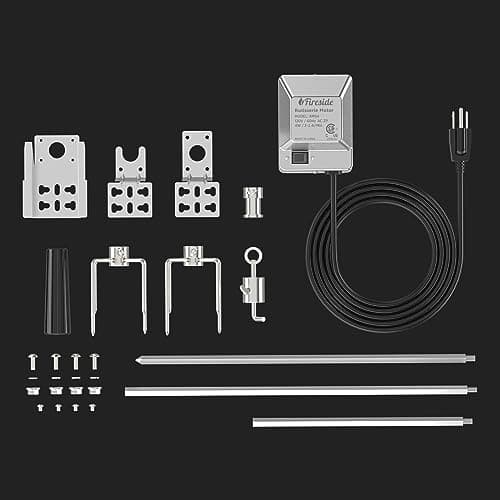 TURBRO Stainless Steel Rotisserie Kit for Gas Grills with A Cookbox up to 39’’ - Includes 4W Electric Motor, 34’’ - 45’’ × 5/16" Square Spit Rod, Meat Forks, Counterweight - for Outdoor BBQ