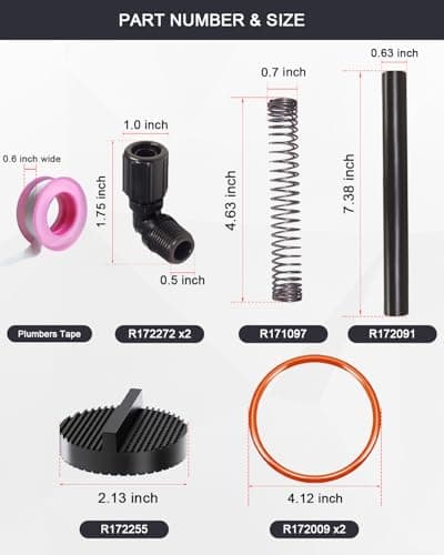 Pool Chlorinator Parts (Includes: 1/2" NPT 90-Degree Tube Connector, 5/8" OD Tube, Tube Support, Screen and O-Ring) Compatible with Auto Feeder/Chlorinator 320 and 322