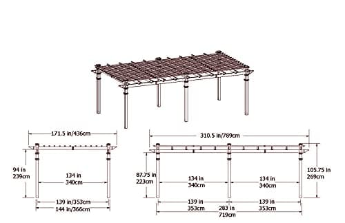 Regency Grande 12' x 24' Vinyl Pergola