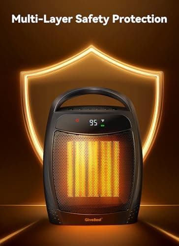 GiveBest Space Heater, 1500W Portable Electric Heaters for Indoor Use, Heater for Office with Remote Thermostat, ECO Mode, 12H Timer, Quiet Safe Small Heater for Bedroom Living Room