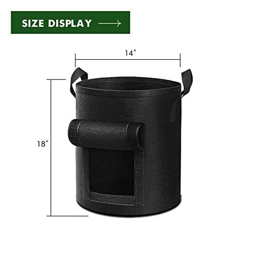 5-Pack 10 Gallon Potato Grow Bags, Garden Planting Bag with Reinforced Handle, Thickened Nonwoven Fabric Pots for Tomato, Vegetable and Fruits