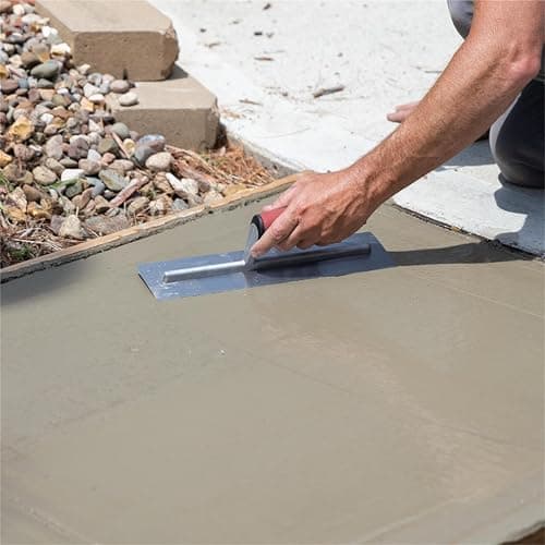 MARSHALLTOWN QLT Concrete Finishing Trowel, 16 x 4 Inch Carbon Steel Blade, Soft Grip Handle, FT164