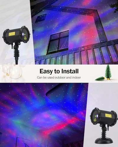 Firefly Garden Lights Star Projector Laser Christmas Lights with Colorful LED Background Light