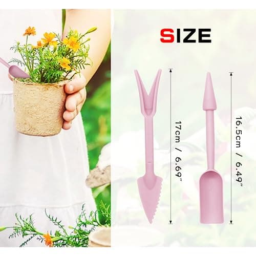 Transplanting Tool Set, 2Pc Small Plastic Sowing Digging Tools Kit Seedling Extractor, Mini Garden Seedling Tools for Home Planting Succulents Indoor Outdoor Widger Digging 2 Color (Blue)