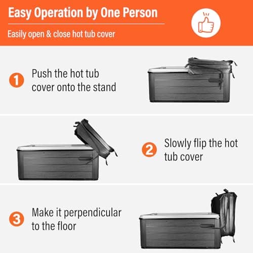 Cover Lifter, Hot Tub Cover Lifter, Pivot Top Mount Spa & Hot Tub Cover Lift Removal System Reinforced Brackets with 3 Hook Towel Rack,Fit for Most Spa Hot Tubs，Hot Tub Width Below 96"