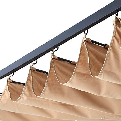 ABCCANOPY Patio Pergola 11x11 - Outdoor Sun Shade Canopy with Retractable Roof for Garden Porch Backyard (Gray)