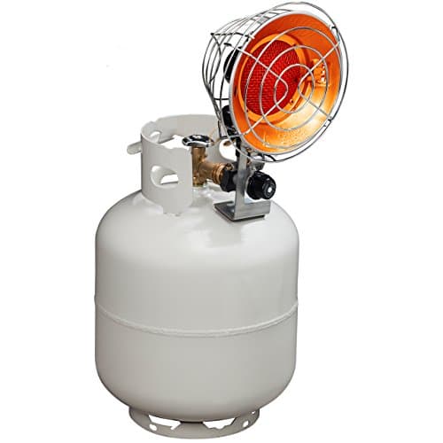 Avenger FBDTP15 Infra-Red Tank Top Outdoor Heater for Use with Propane Gas Tanks for Camping, Patios, and More, Single Burner, 15,000 BTU, Silver