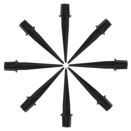 8 Pcs Solar Light Stakes Replacement, Black Metal Stakes, Pathway Lights Spike for Yard, Garden (0.79 Inch External Diameterx 5.4 Inch Height)
