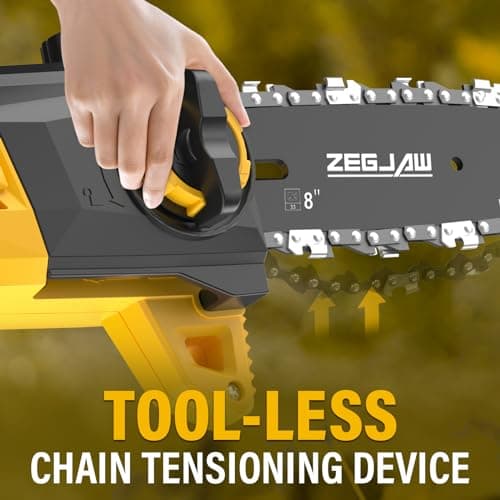 Pole Saw, 8-Inch Pole Saw for Tree Trimming Cordless 15-FT Max Reach, Auto Oiling, Tool-Less Electric Pole Saw, Tree Trimmer with Battery & Fast Charger