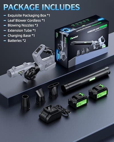 Leaf Blower - 700000RPM Cordless Electric Blower - 2 X 4.0Ah Batteries and Charger - 3 Speed Mode - 21V Lightweight Leaf Blower for Patio Cleaning, Lawn Care